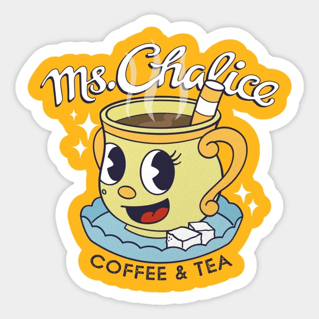 Ms. Chalice coffee and tea Sticker by JuanGuilleBisbal